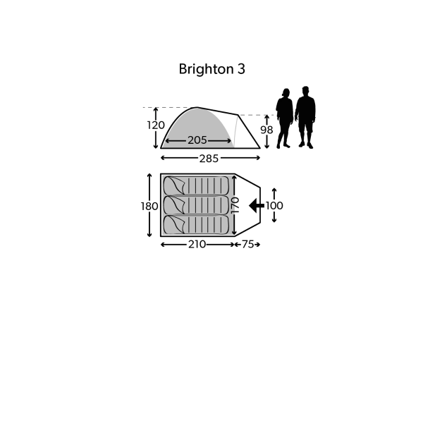 Kampa Brighton 3 Tent 2023 2 Kampa Brighton 3 Tent 2023 - Image 2