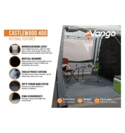 Vango Castlewood 400 (Poled) Tent 2023 (Incl. Footprint) -Outdoor Tent Shop castlewood 400 image 4