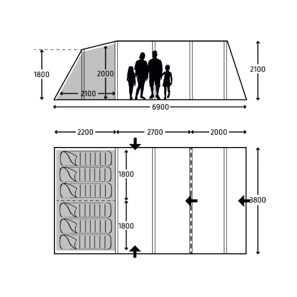Kampa Hayling 6 (Poled) Tent 2023 2 Kampa Hayling 6 (Poled) Tent 2023 - Image 2