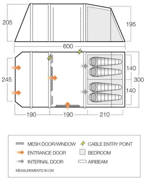 Vango Joro Air 450 Eco Dura Airbeam Tent 2023 (Incl. Footprint) 2 Vango Joro Air 450 Eco Dura Airbeam Tent 2023 (Incl. Footprint) - Image 2