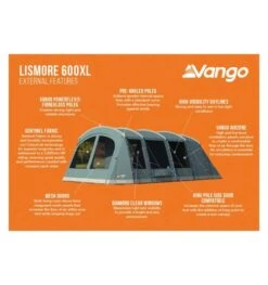 Vango Lismore 600XL (Poled) Tent 2023 (Incl. Footprint) -Outdoor Tent Shop lismore 600xl image 3