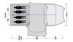 Outwell Airville 4SA Tent 2020 -Outdoor Tent Shop outwell airville 4sa drawing floorplan 3