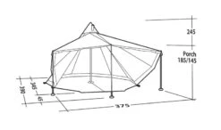 Robens Chinook Ursa S Tipi Tent 2022 -Outdoor Tent Shop robens chinook ursa s tent 130287 drawing perspective2