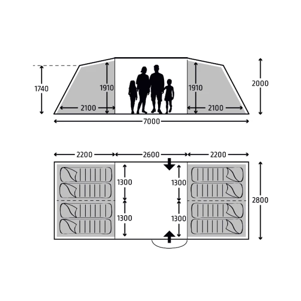 Kampa Watergate 8 Tent 2023 2 Kampa Watergate 8 Tent 2023 - Image 2